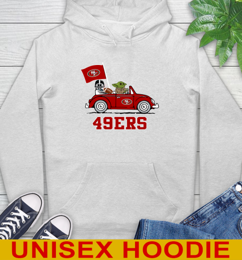 NFL Football San Francisco 49ers Darth Vader Baby Yoda Driving Star Wars Shirt Hoodie