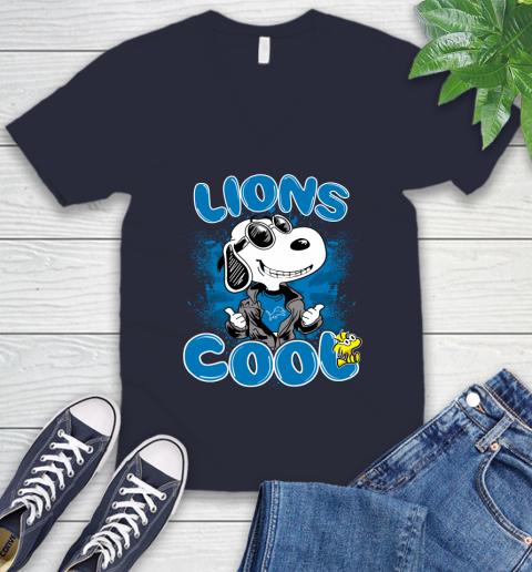 NFL Football Detroit Lions Cool Snoopy Shirt V-Neck T-Shirt 2