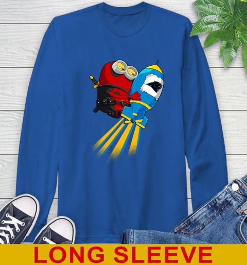 NFL Football Carolina Panthers Deadpool Minion Marvel Shirt Long Sleeve T-Shirt 11