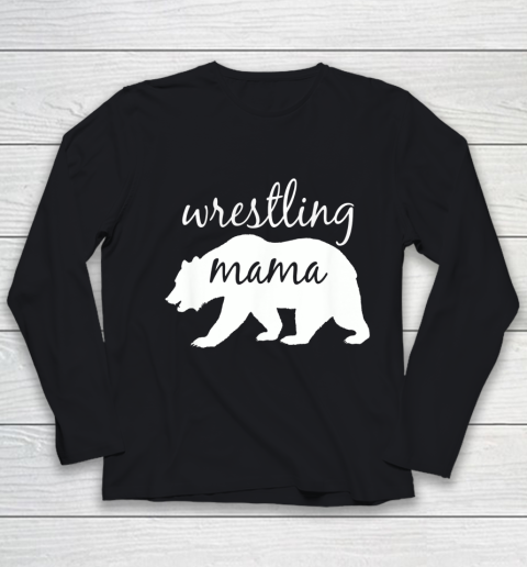 Wrestling Mama Bear T Shirt Wrestling Mom Youth Long Sleeve