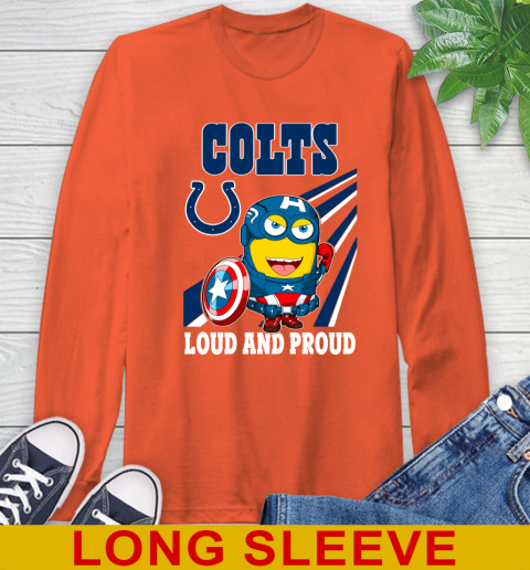 NFL Football Indianapolis Colts Captain America Marvel Avengers Minion Shirt Long Sleeve T-Shirt 5 NFL Football Indianapolis Colts Captain America Marvel Avengers Minion Shirt Long Sleeve T-Shirt - Image 5
