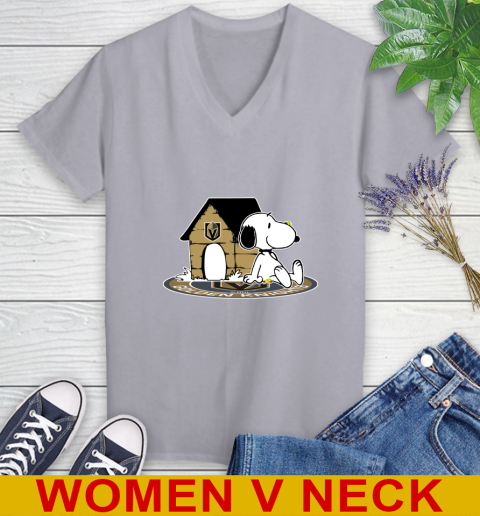 NHL Hockey Vegas Golden Knights Snoopy The Peanuts Movie Shirt Women's V-Neck T-Shirt 5