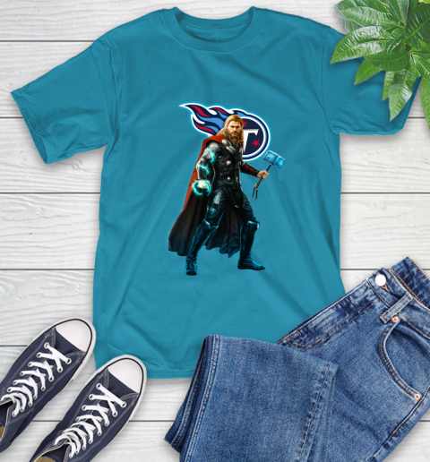 NFL Thor Avengers Endgame Football Tennessee Titans T-Shirt 8