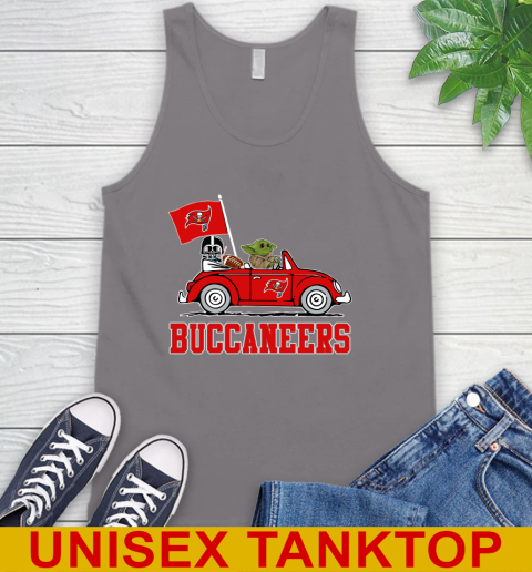 NFL Football Tampa Bay Buccaneers Darth Vader Baby Yoda Driving Star Wars Shirt Tank Top 7