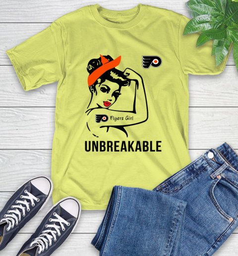 NHL Philadelphia Flyers Girl Unbreakable Hockey Sports T-Shirt 8