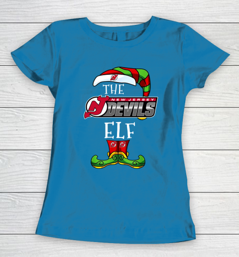 New Jersey Devils Christmas ELF Funny NHL Women's T-Shirt 6