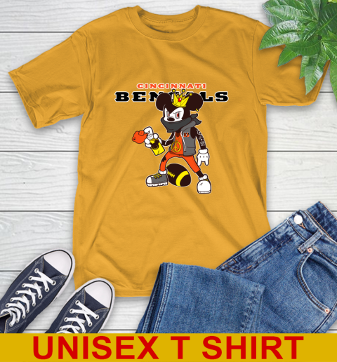 Cincinnati Bengals NFL Football Mickey Peace Sign Sports T-Shirt 3