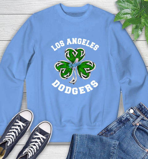 MLB Los Angeles Dodgers Three Leaf Clover St Patrick's Day Baseball Sports Sweatshirt 11