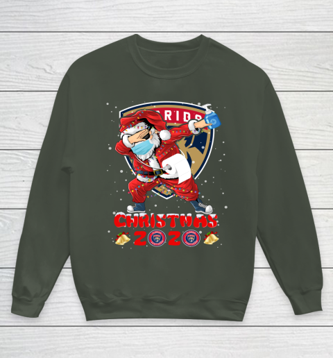 Florida Panthers Funny Santa Claus Dabbing Christmas 2020 NHL Youth Sweatshirt 8
