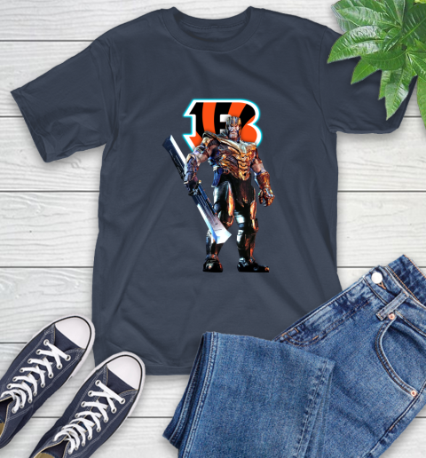 NFL Thanos Gauntlet Avengers Endgame Football Cincinnati Bengals T-Shirt 4