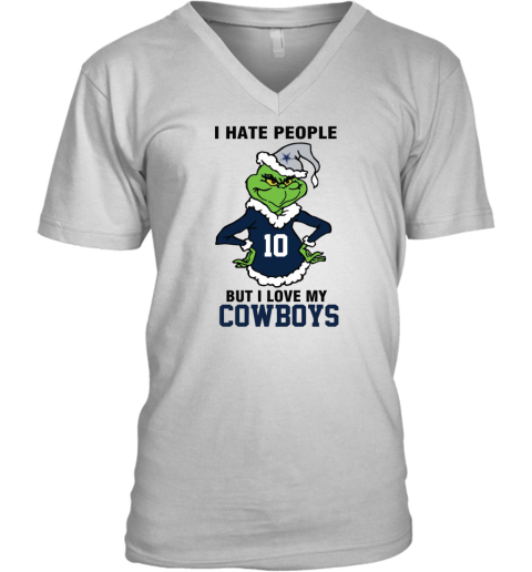 I Hate People But I Love My Cowboys V-Neck T-Shirt