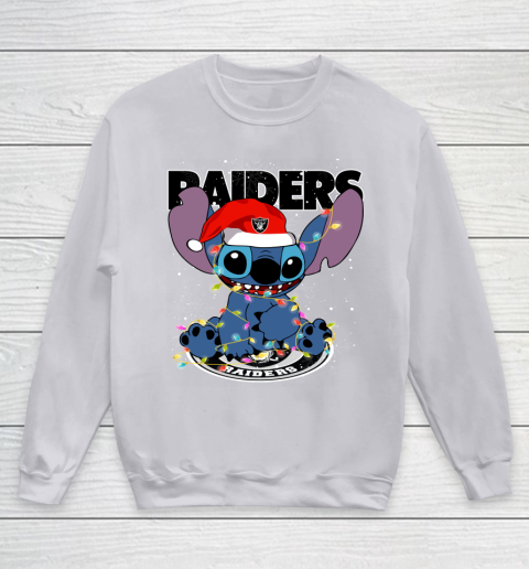 Oakland Raiders NFL Football noel stitch Christmas Youth Sweatshirt 2