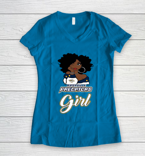 Nashville Predators Girl NHL Women's V-Neck T-Shirt 7