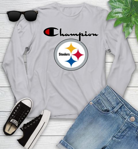 NFL Football Pittsburgh Steelers Champion Shirt Youth Long Sleeve 3