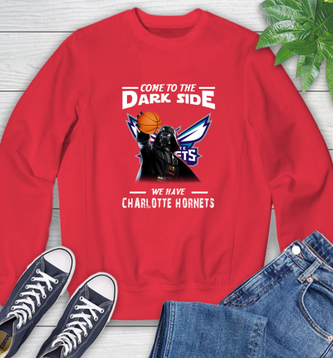 NBA Come To The Dark Side We Have Charlotte Hornets Star Wars Darth Vader Basketball Sweatshirt 10