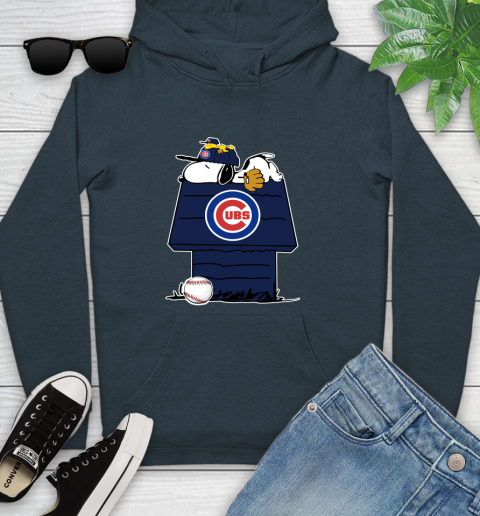 MLB Chicago Cubs Snoopy Woodstock The Peanuts Movie Baseball T Shirt Youth Hoodie 8