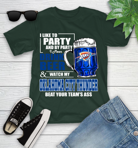 NBA Drink Beer and Watch My Oklahoma City Thunder Beat Your Team's Ass Basketball Youth T-Shirt 5