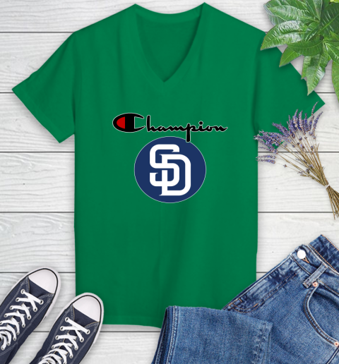 MLB Baseball San Diego Padres Champion Shirt Women's V-Neck T-Shirt 3