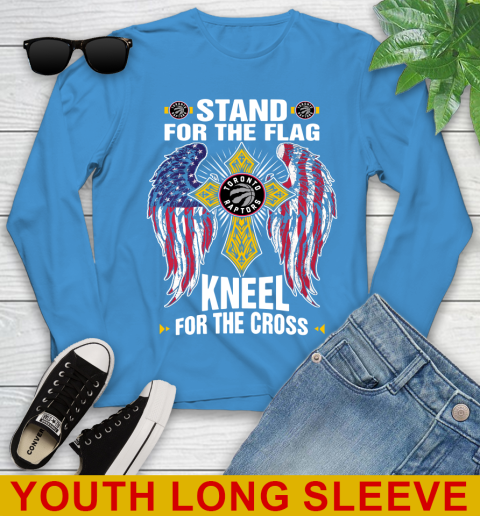 NBA Basketball Toronto Raptors Stand For Flag Kneel For The Cross Shirt Youth Long Sleeve 8