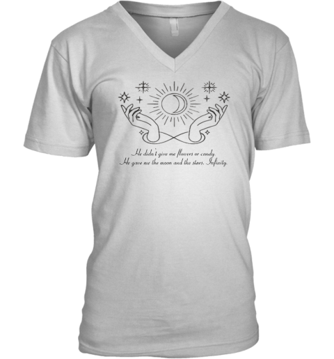 He Gave Me The Moon And The Stars Infinity V-Neck T-Shirt