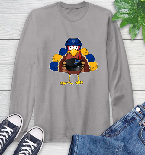 St.Louis Blues Turkey Thanksgiving Day Long Sleeve T-Shirt 6