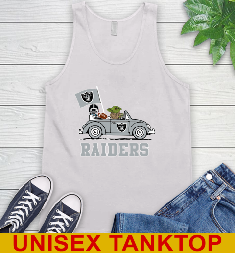 NFL Football Oakland Raiders Darth Vader Baby Yoda Driving Star Wars Shirt Tank Top