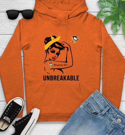 NHL Pittsburgh Penguins Girl Unbreakable Hockey Sports Youth Hoodie 3