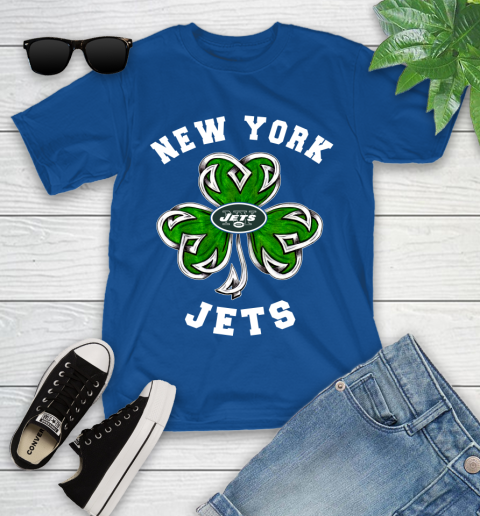 NFL New York Jets Three Leaf Clover St Patrick's Day Football Sports Youth T-Shirt 12