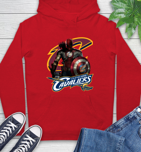 Cleveland Cavaliers NBA Basketball Captain America Thor Spider Man Hawkeye Avengers Hoodie 10