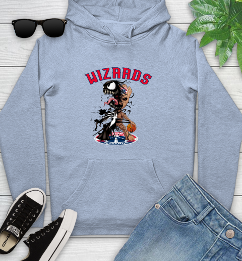NBA Washington Wizards Basketball Venom Groot Guardians Of The Galaxy Youth Hoodie 10
