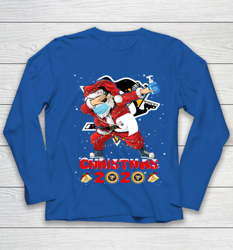 Pittsburgh Penguins Funny Santa Claus Dabbing Christmas 2020 NHL Youth Long Sleeve 7