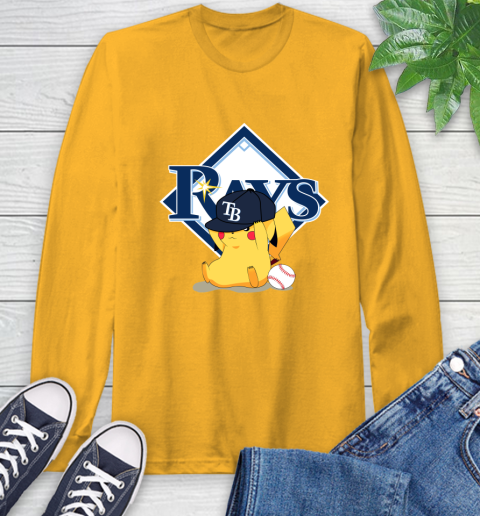 MLB Pikachu Baseball Sports Tampa Bay Rays Long Sleeve T-Shirt 3
