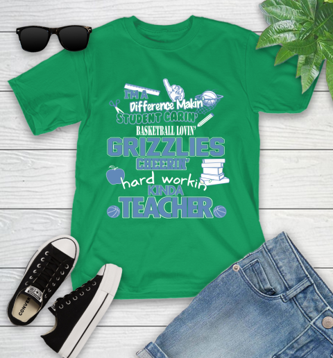 Memphis Grizzlies NBA I'm A Difference Making Student Caring Basketball Loving Kinda Teacher Youth T-Shirt 8