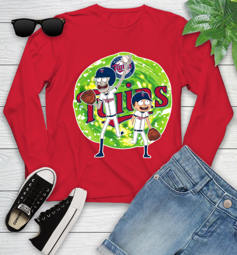 MLB Minnesota Twins Rick And Morty Baseball Sports Youth Long Sleeve 11