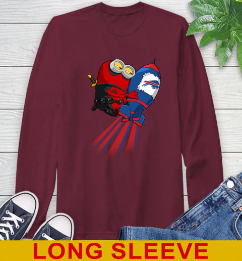 NFL Football Buffalo Bills Deadpool Minion Marvel Shirt Long Sleeve T-Shirt 7