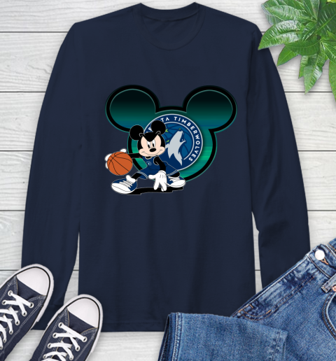NBA Minnesota Timberwolves Mickey Mouse Disney Basketball Long Sleeve T-Shirt 4