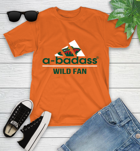 NHL A Badass Minnesota Wild Fan Adidas Hockey Sports Youth T-Shirt 9