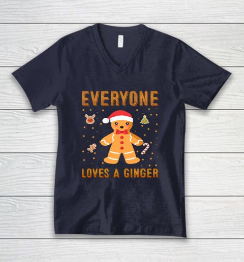 Everyone Loves A Ginger Funny Christmas V-Neck T-Shirt 2