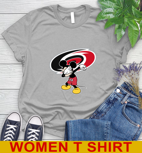 Carolina Hurricanes NHL Hockey Dabbing Mickey Disney Sports Women's T-Shirt 5