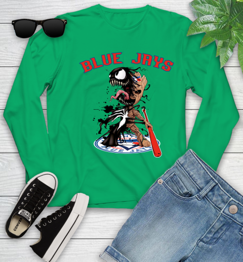 MLB Toronto Blue Jays Baseball Venom Groot Guardians Of The Galaxy Youth Long Sleeve 6