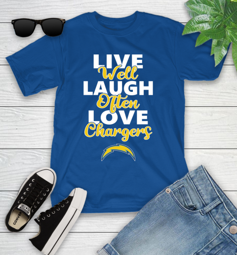 NFL Football Los Angeles Chargers Live Well Laugh Often Love Shirt Youth T-Shirt 10