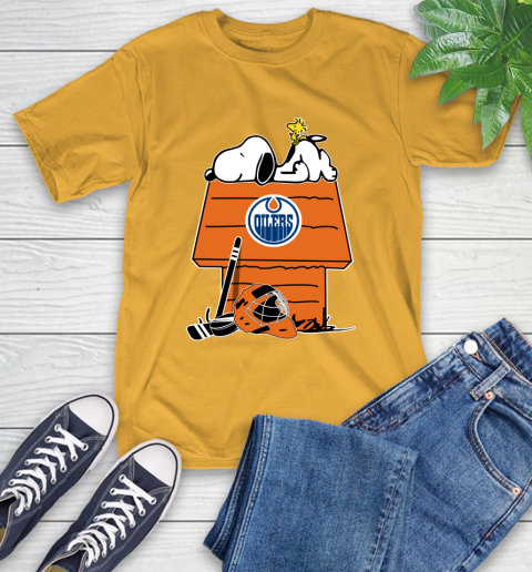 Edmonton Oilers NHL Hockey Snoopy Woodstock The Peanuts Movie Long