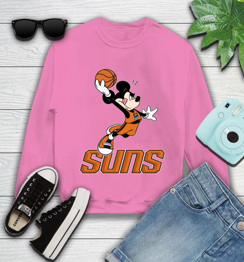 NBA Basketball Phoenix Suns Cheerful Mickey Mouse Shirt Youth Sweatshirt 6