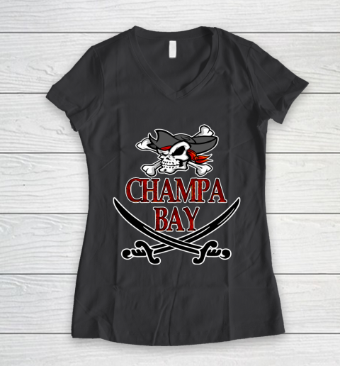 Champa Bay TB Football Champions Women's V-Neck T-Shirt 6