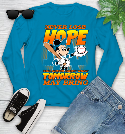 Los Angeles Dodgers MLB Baseball Mickey Disney Never Lose Hope Youth Long Sleeve 8