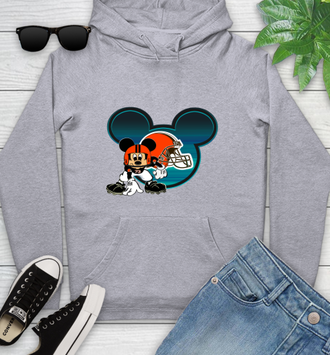 NFL Cleveland Browns Mickey Mouse Disney Football T Shirt Youth Hoodie 6