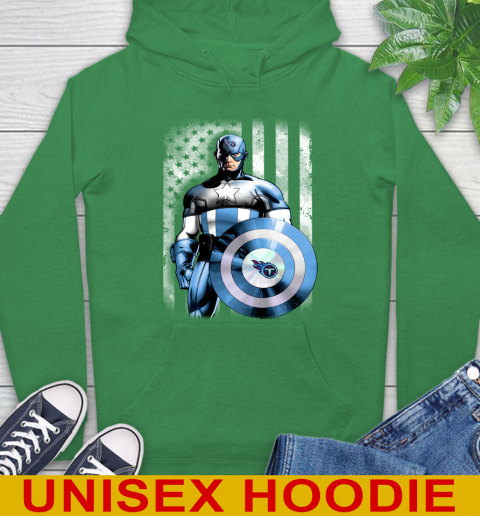 Tennessee Titans NFL Football Captain America Marvel Avengers American Flag Shirt Hoodie 8