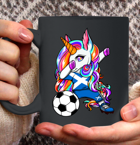 Dabbing Unicorn Scotland Soccer Fans Jersey Flag Football Long Ceramic Mug 11oz