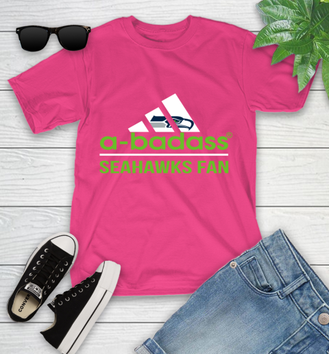 NFL A Badass Seattle Seahawks Fan Adidas Football Sports Youth T-Shirt 11