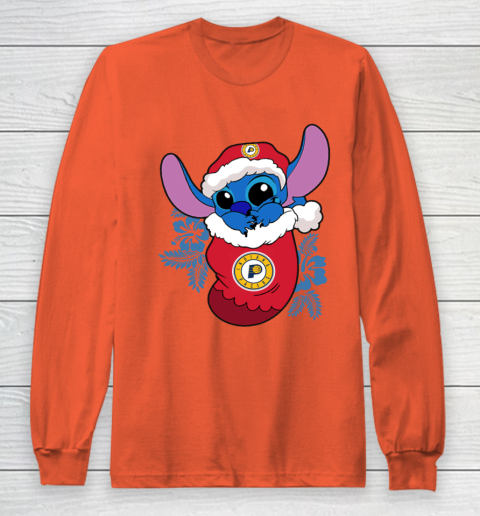 Indiana Pacers Christmas Stitch In The Sock Funny Disney NBA Long Sleeve T-Shirt 5